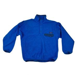 Vintage Patagonia Men's Synchilla Blue Fleece Snap Pullover